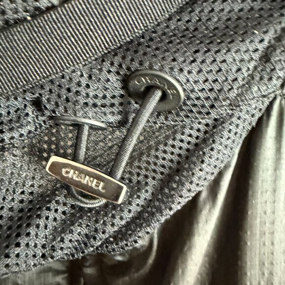 Chanel black mesh sleeves and hoodie light jacket size 40 - Picture 5 of 10